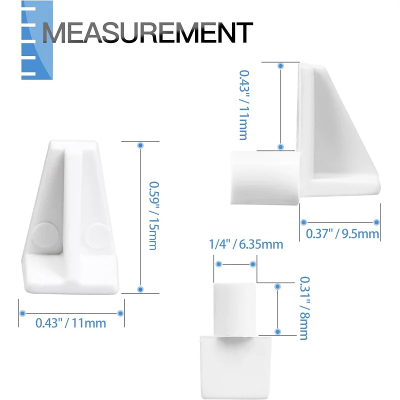 หมุดยึดชั้นวางสีขาว 20 ชิ้น, หมุดยึดชั้นวางพลาสติกขนาด 1/4 นิ้ว, หมุดยึดชั้นวางของ, คลิปยึดชั้นวางของ, หมุดยึดชั้นวางของ, ตู้หนังสือ, ห้องโดยสาร