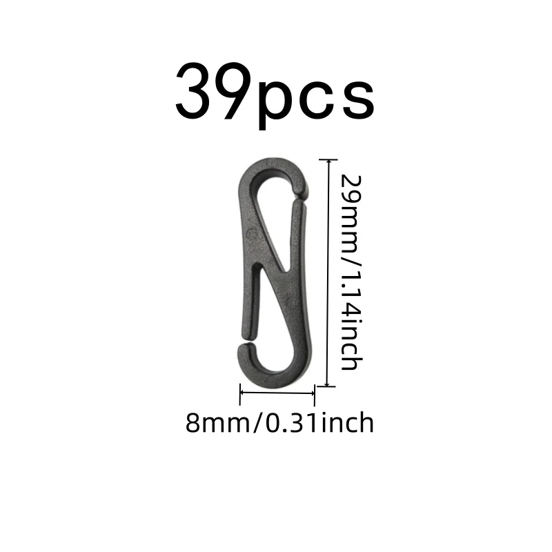 39 pcs Plastic Spring Hooks, Lightweight Plastic for Bag Accessory Fixing, Multipurpose, Versatile, Practical