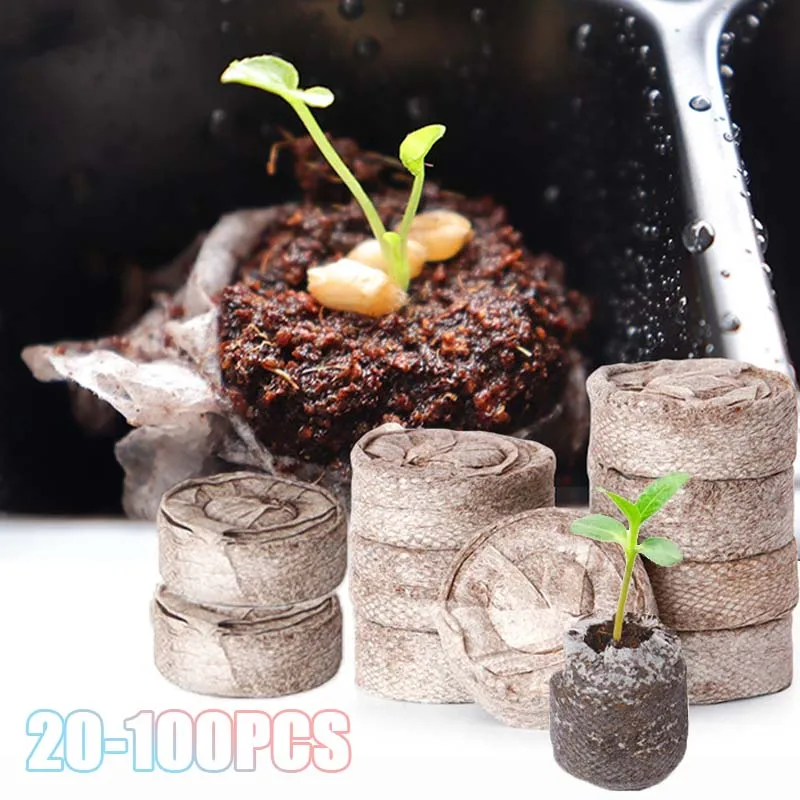 Bloque de suelo para plantar comprimido, vainas de inicio de semillas para verduras, flores, hierbas, recortes, germinación, suministros de cultivo ecológicos
