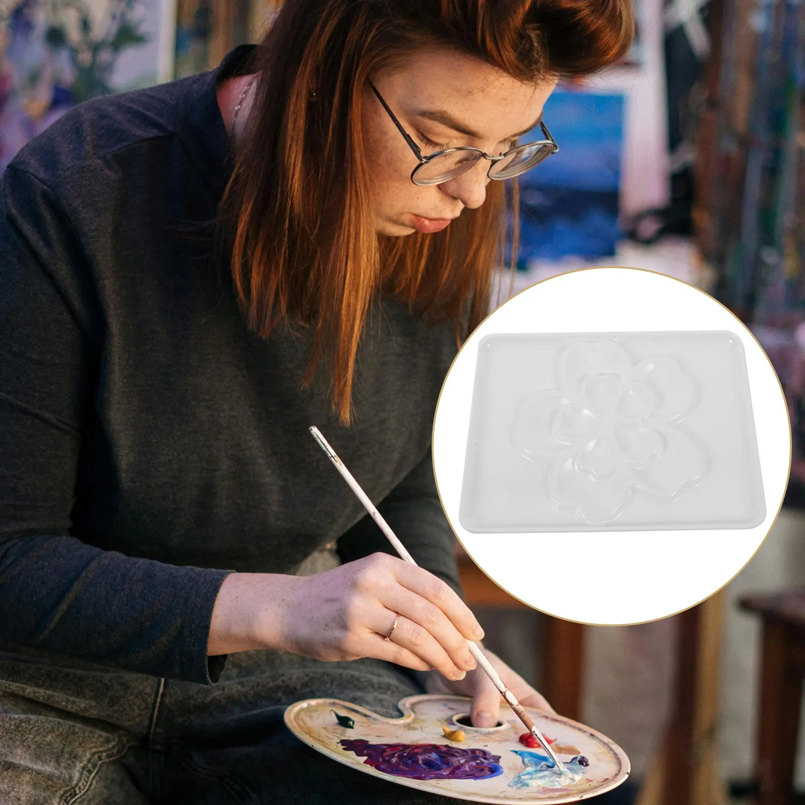 水彩パレット油絵用トレイ-diyクラフトペイント用フレキシブルカラーミキシングパレット-アーティスト向けアートペイントアクセサリー