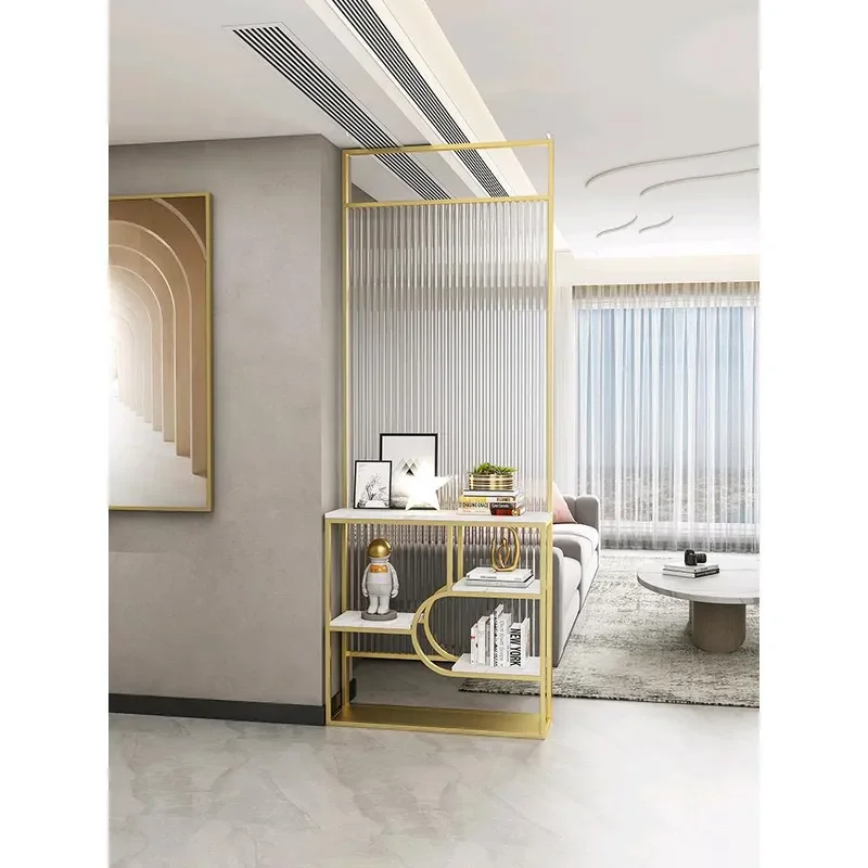 Modern Glass Screen Partition for Living Room Entrance Light Luxury Creative Decor Porch Cabinet Rack
