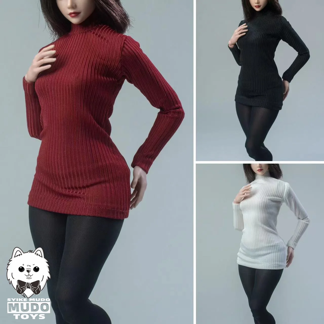 

CTC-002 1/6 Long Sleeve Turtleneck Bottoming Sweater Base Shirt Stockings Clothes Model Fit 12'' Female Soldier Action Figure