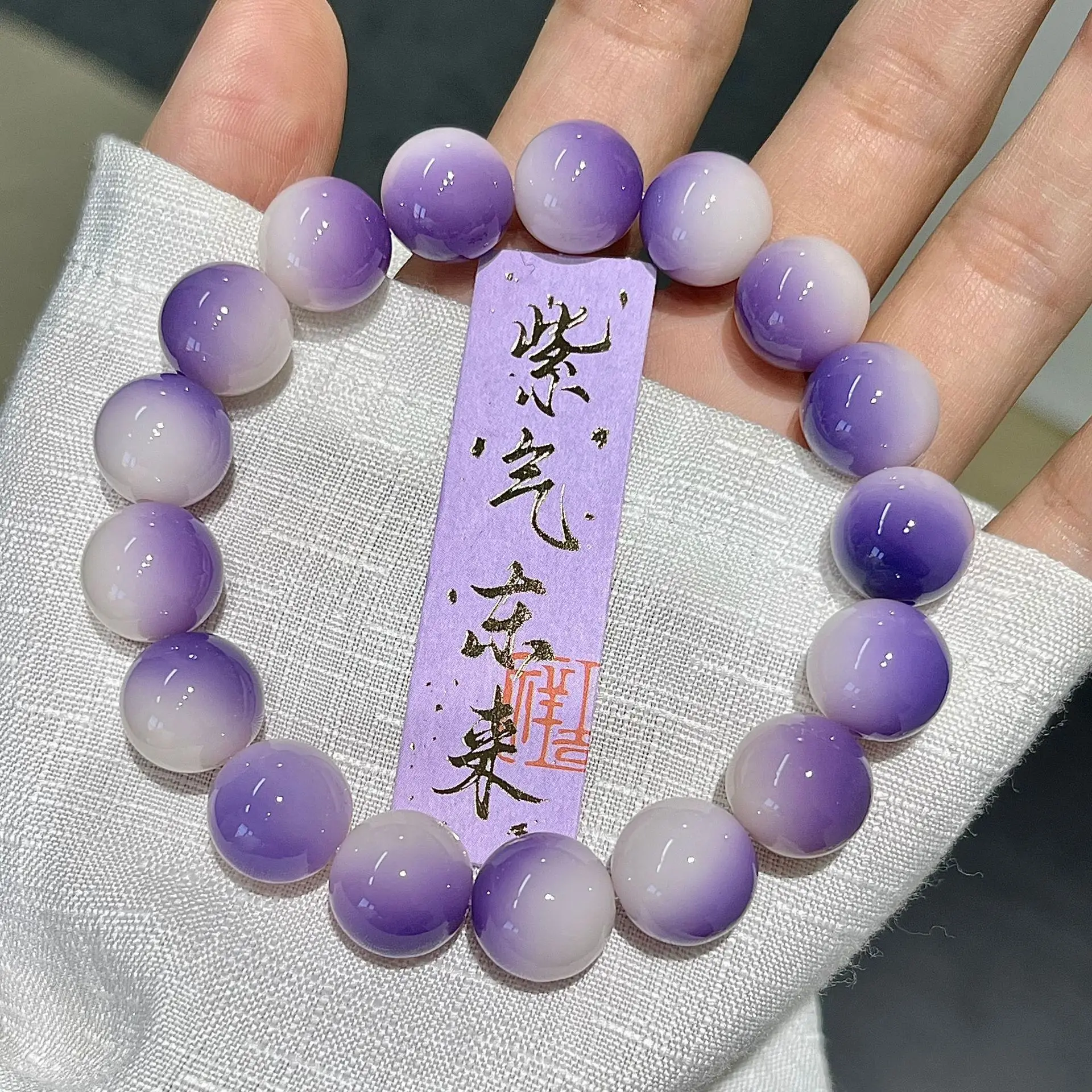 Bodhi Root Single Circle New Product Purple Jade Butterfly Round Playful Plate Play Hand String Buddha Bead