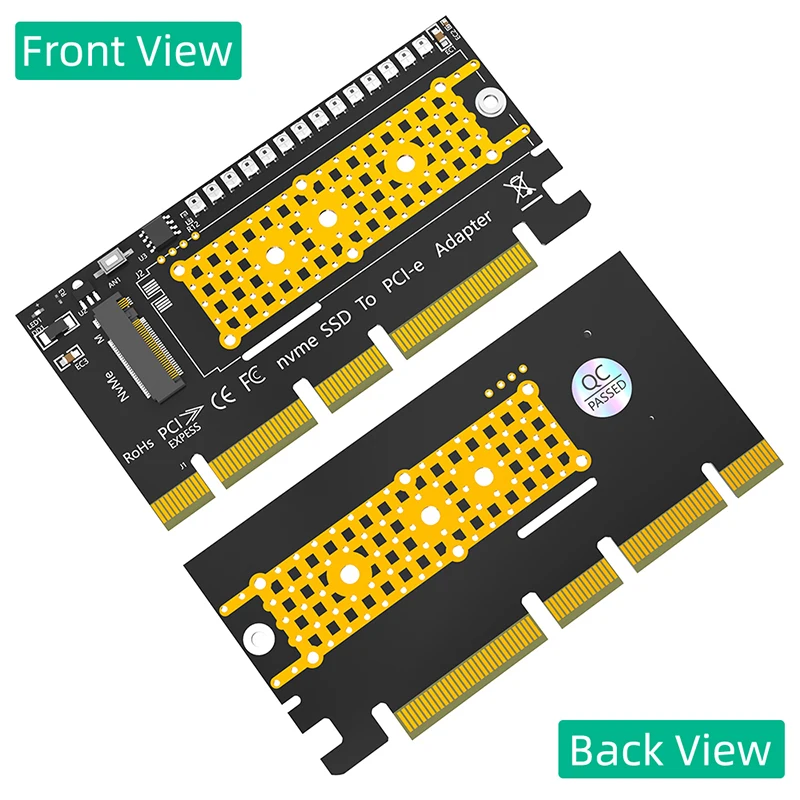 Адаптер M2 SSD M.2 NVME для PCI Express X4/X8/X16, карта расширения с 3528 цветной вспышкой, поддержка 2230 2242 2260 2280 M2 NVME SSD