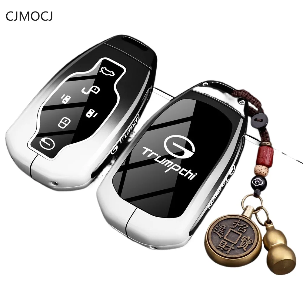 Zinc Alloy Car Key Case Cover Chain Shell Protector Fob Holder for GAC Trumpchi M8 Grand Master Super Hybrid Master Accessories