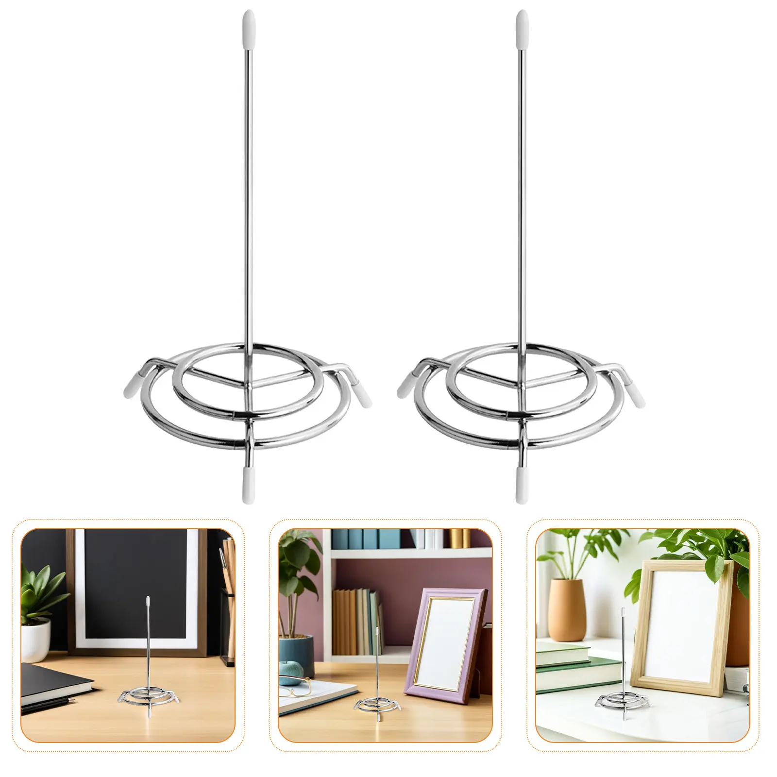 2Pcs Metal Ticket Stabber Receipt Holder Round Stable Restaurant Check Spindle Office Desk Kitchen Order