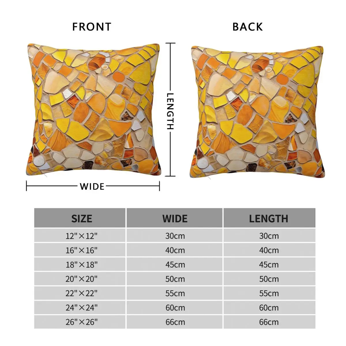 Yellow Barselona Trencadis Mosaic Square Pillowcase Polyester Linen Velvet Creative Decor Throw Pillow Case Sofa Seater Cover