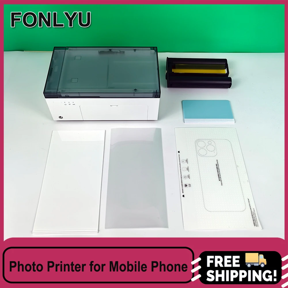 Fonlyu Mini Photo Printer Machine For Mobile Phone Colorful Back Skin Sticker Customized Protecting Film Printing DIY Print