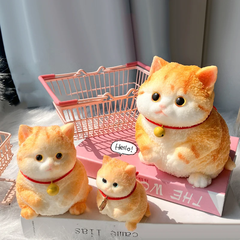 Creative Lucky Cat Cute Ginger Cat Slow Rebound Toy With Soft Clay For Squeezing Decompression Children's Gift Ornament Toy