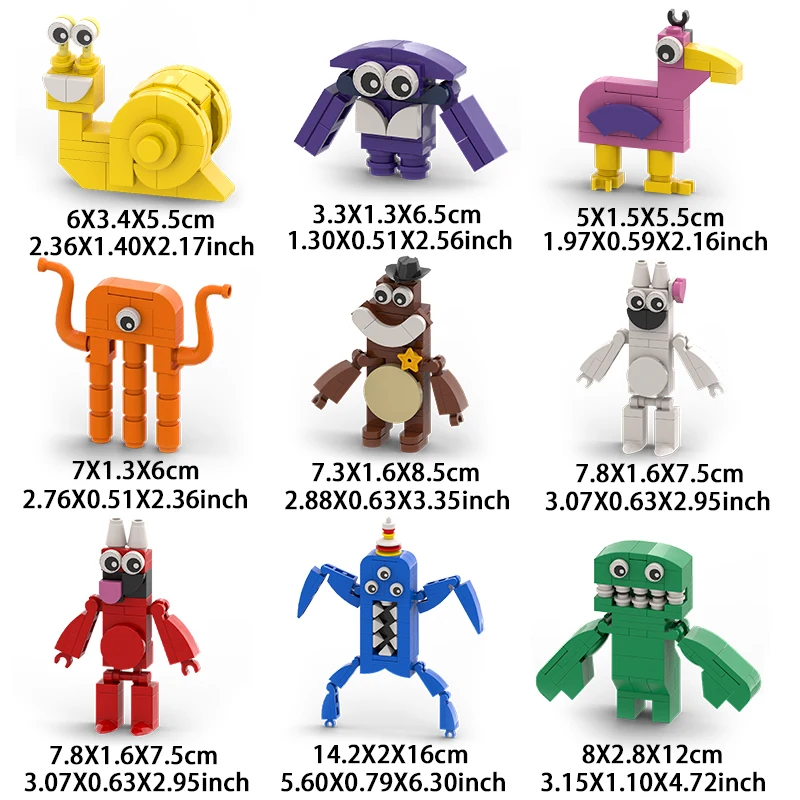 HOT Gartened Mini Monster Building Block Sets Cartoon Banban Combination Action Figures Model Bricks Toys For kids Birthday Gift