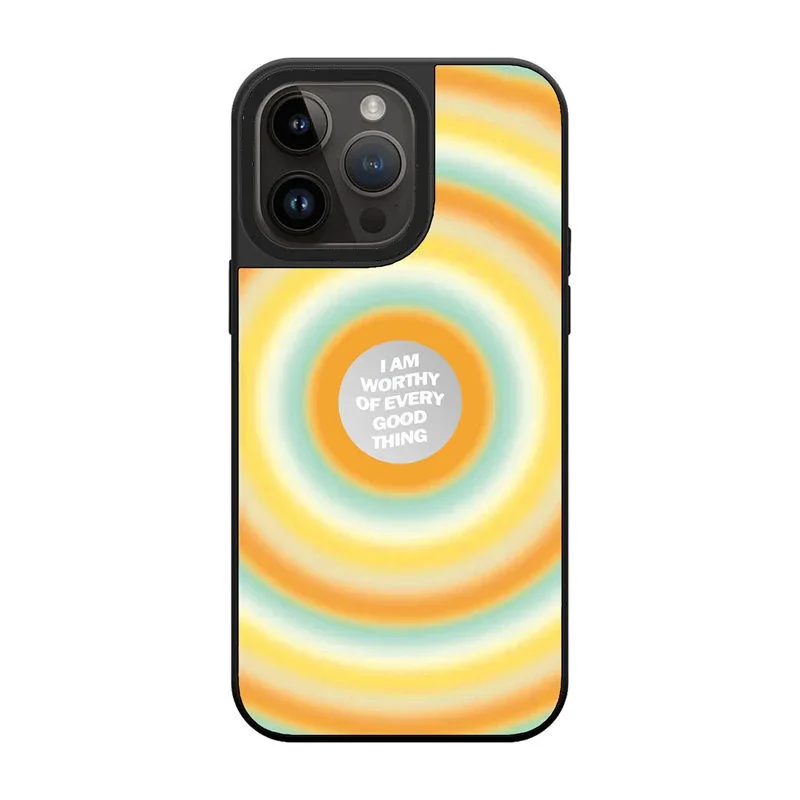 

Yellow Ripple Mirror Surface MagSafe Phone Case Cover for IPhone 11 12 13 14 15 Pro Max Case for IPhone 15 Pro Max