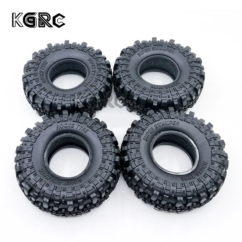 

4 Pcs 1/10 RC Rock Crawler 1.9 Inch Rubber Tires & Plastic Wheel Rim Set for Axial SCX10 Tamiya CC01 D90 TF2