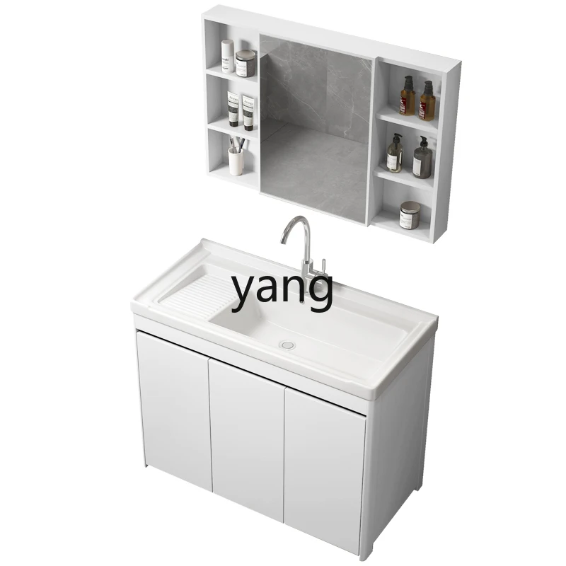 

LTT thickened aluminum honeycomb cabinet ceramic laundry basin with rubbing board balcony laundry pool floor