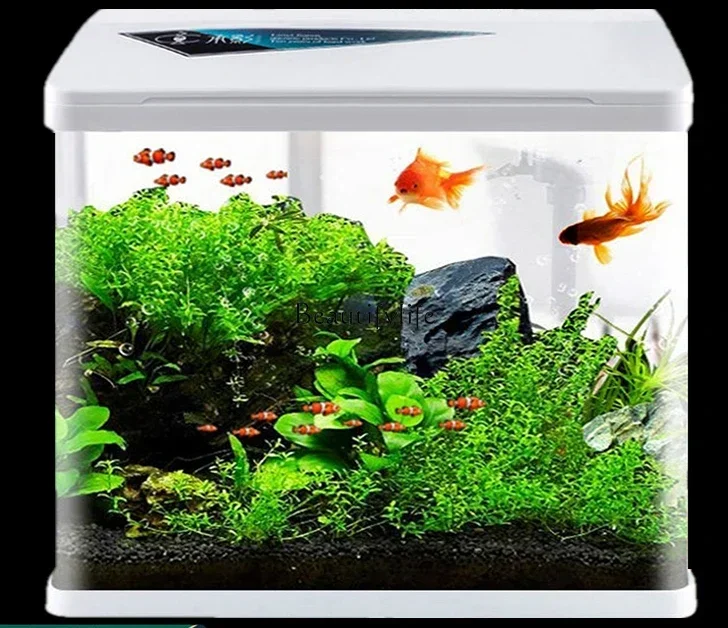 

LD33Living Room Small Glass Fish Globe Household Change Water Landscape Mute Aquarium