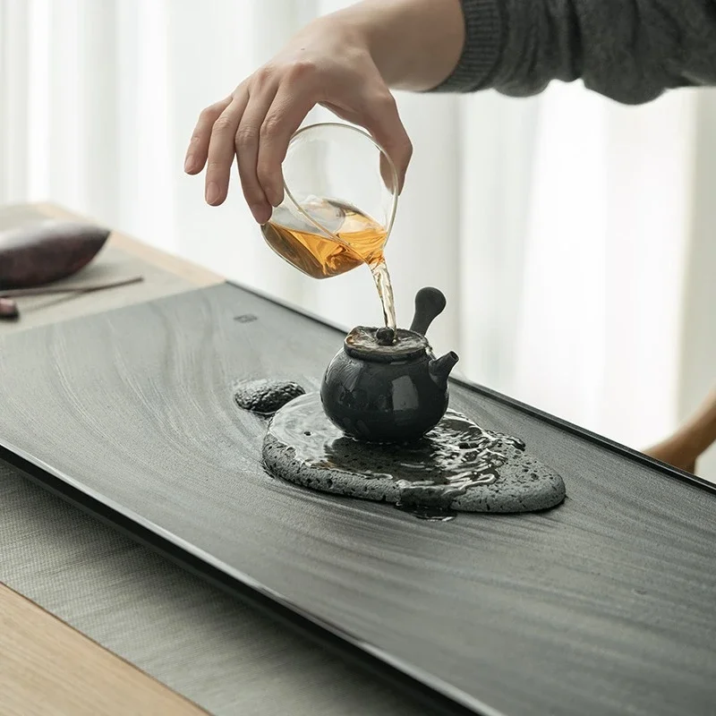 صينية شاي Wujinshi 2025 صينية شاي للأعمال المنزلية الجديدة صينية تصريف المكتب