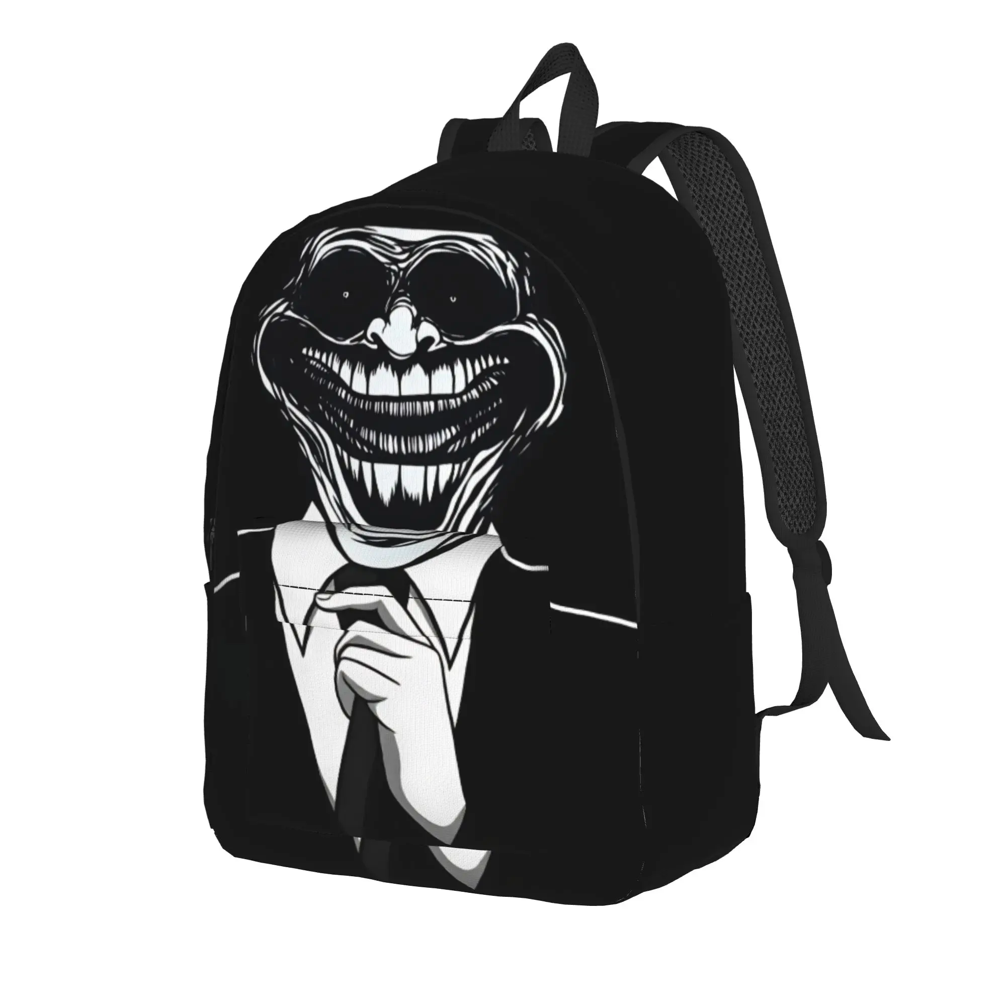 Trollface Funny Backpack  Outdoor Style Backpacks Unisex Design Large School Bags Kawaii Rucksack