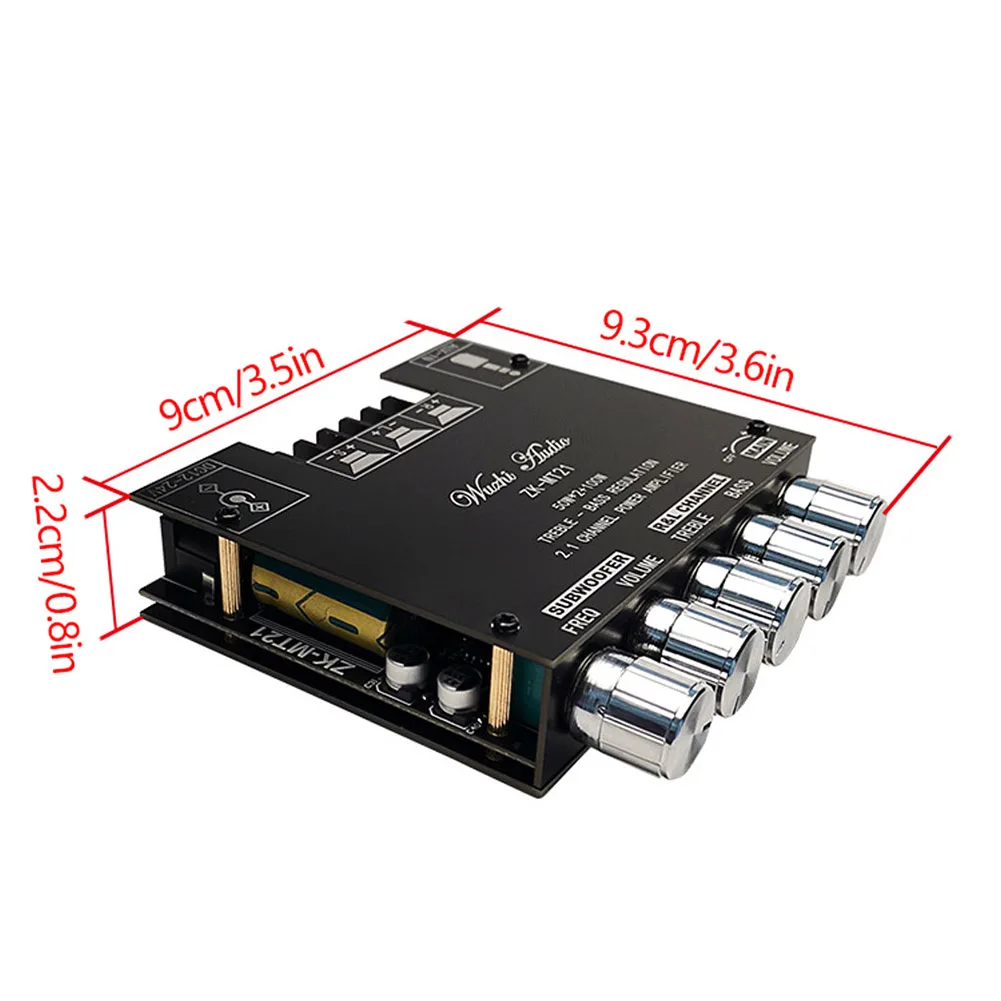 Papan penguat daya Digital Subwoofer ZK-MT21, modul Amp Stereo saluran 2.1 50W X 2 + 100W Bluetooth 5.0 Bass Amp