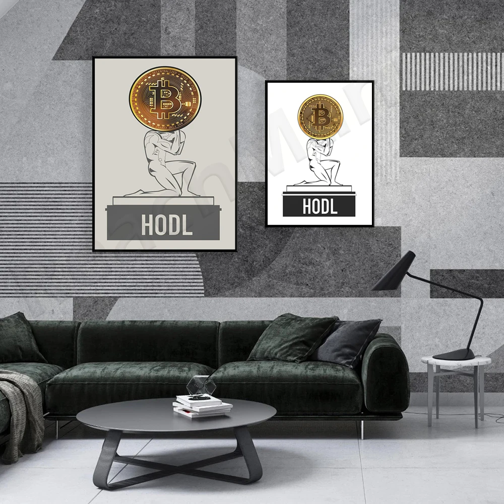 Bitcoin wall art modern office decor canvas Wall Street trader financial stock market crypto gift trader financial gift