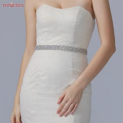 TOPQUEEN S216 lusso strass cintura accessori da sposa abiti da sposa abito da sera da sera Sash diamanti cintura da donna