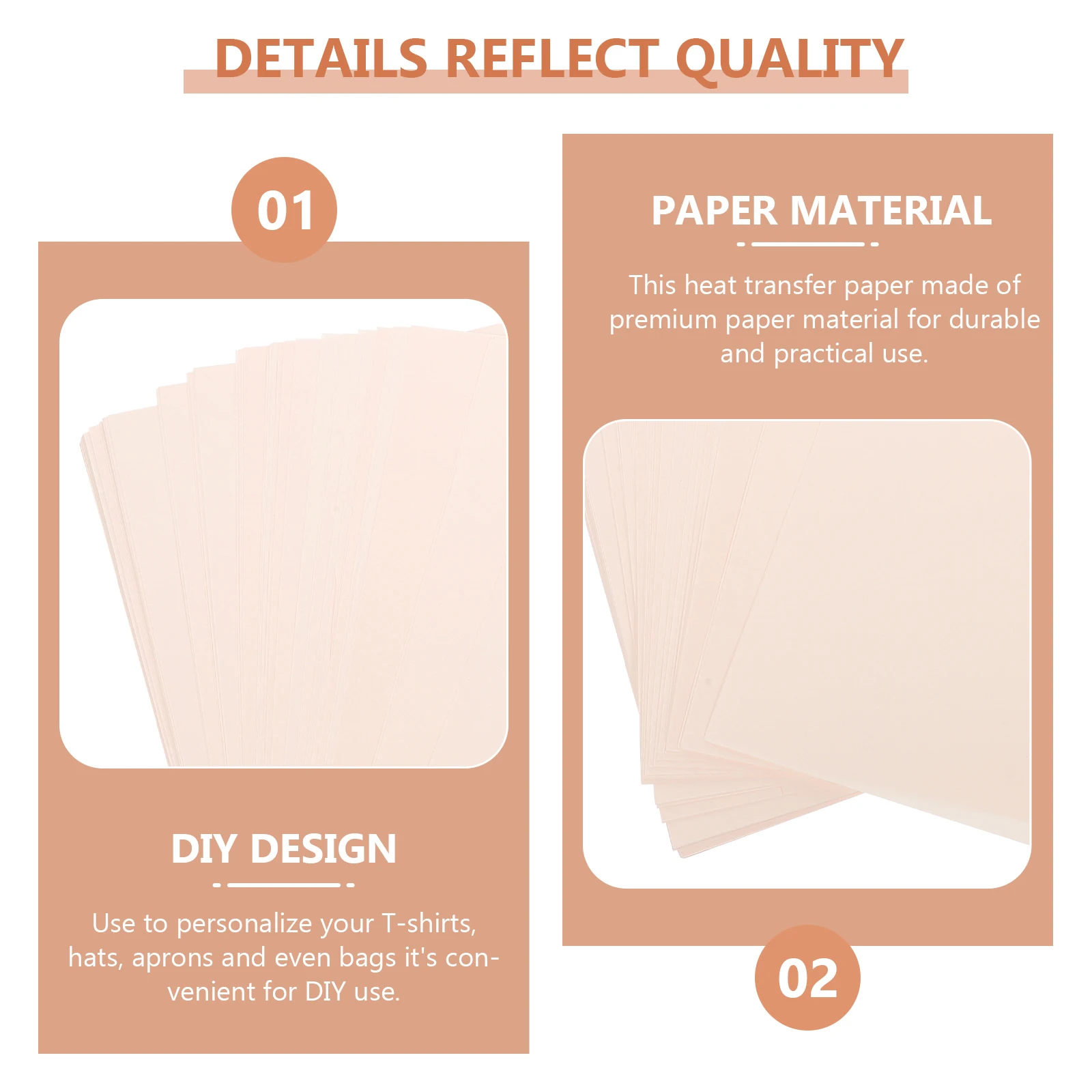

100Pcs A4 Heat Transfer Paper Sublimation Sheets T Shirt Transfer Paper A4 Printing Paper