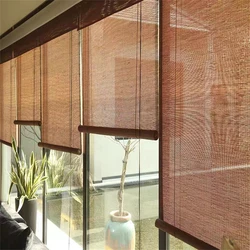 Bamboe Gordijnen Met Boren, Rolgordijn Gordijnen Voor Balkon, Theesalon, Tuin, Verduistering, Buiten, Houten, Natuurlijk, Scherm