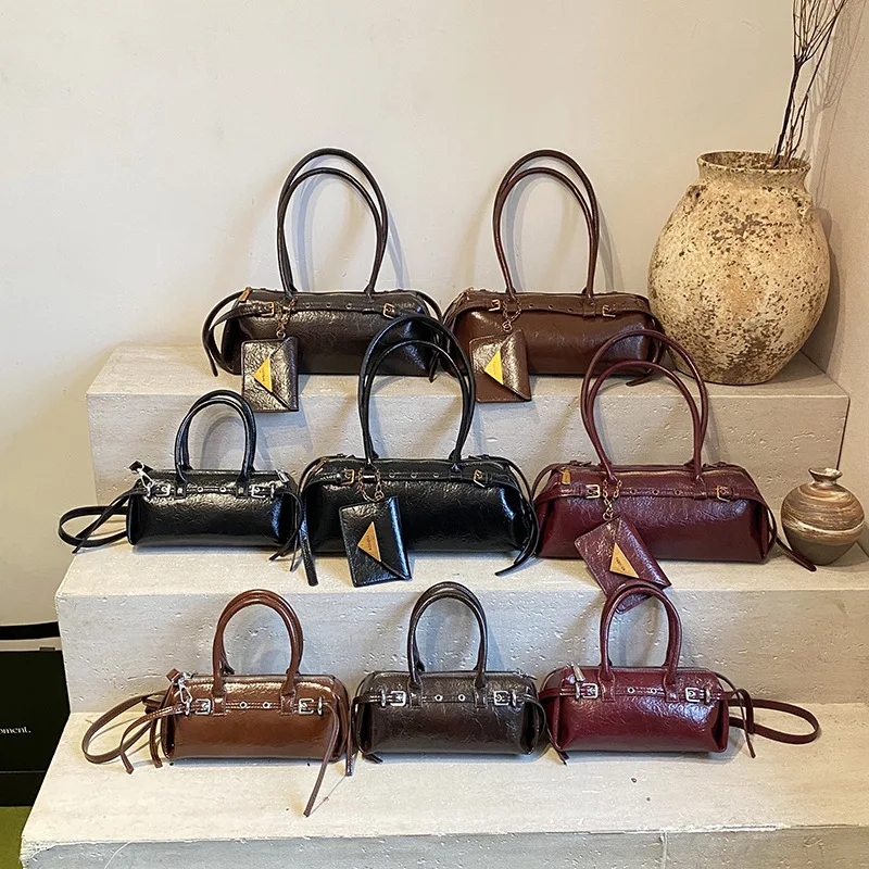 

Модная женская сумка через плечо с цветными блоками, новинка 2023 года, легкая винтажная сумка через плечо, повседневная универсальная сумка для ежедневного использования