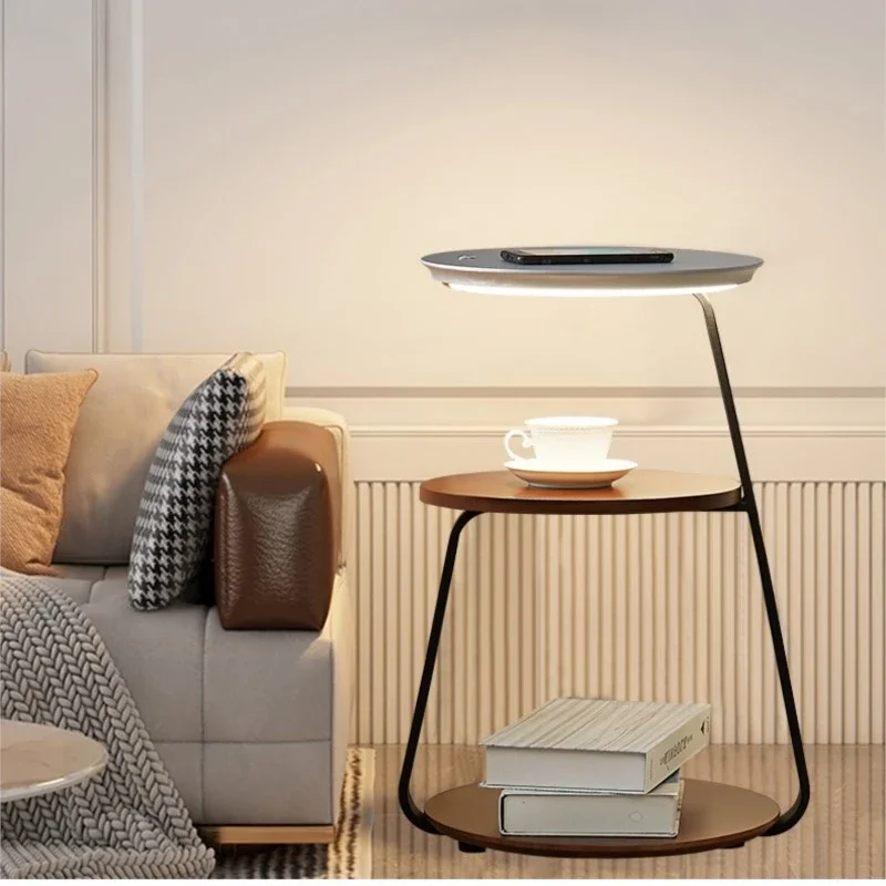 Floor Lamp Living Room Sofa Bedroom Wireless Charging Creative Shelf Design Bedside Table Lamp in One Furniture News