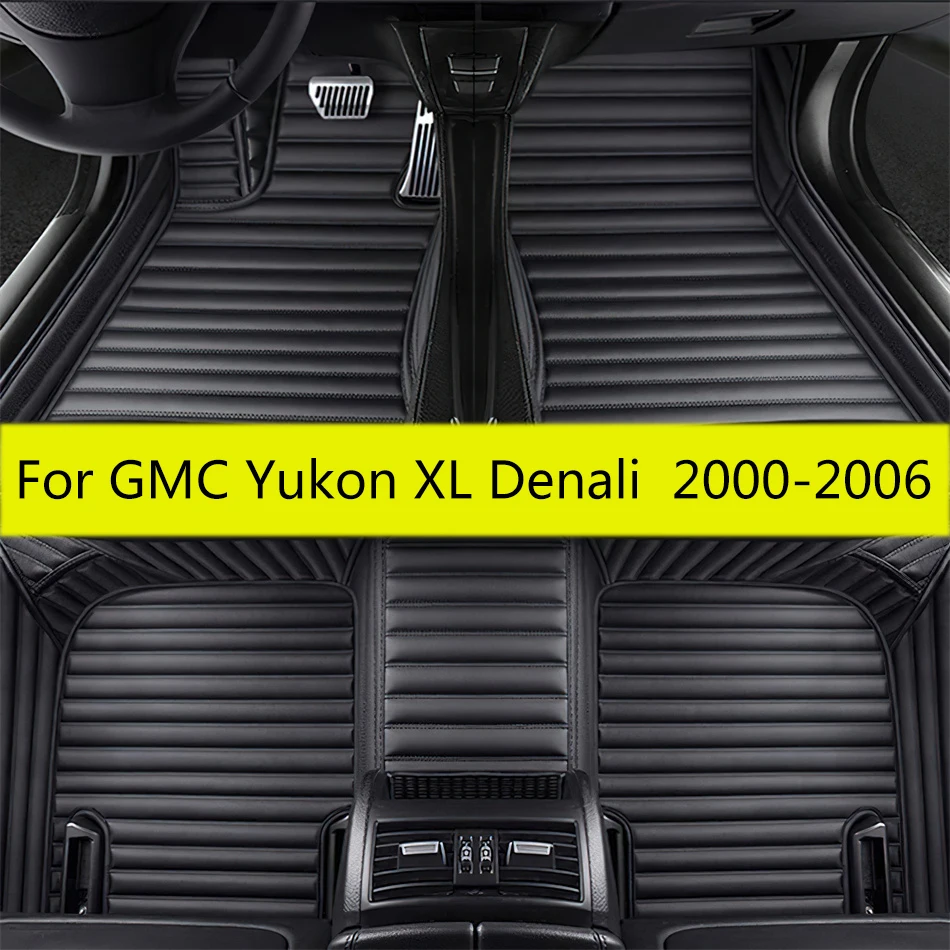 7 Seat Car Floor Mats Fit for GMC Yukon XL Denali Chevrolet Suburban 2000 2001 2002 2003 2004 2005 2006 Auto Leather Carpet Pads