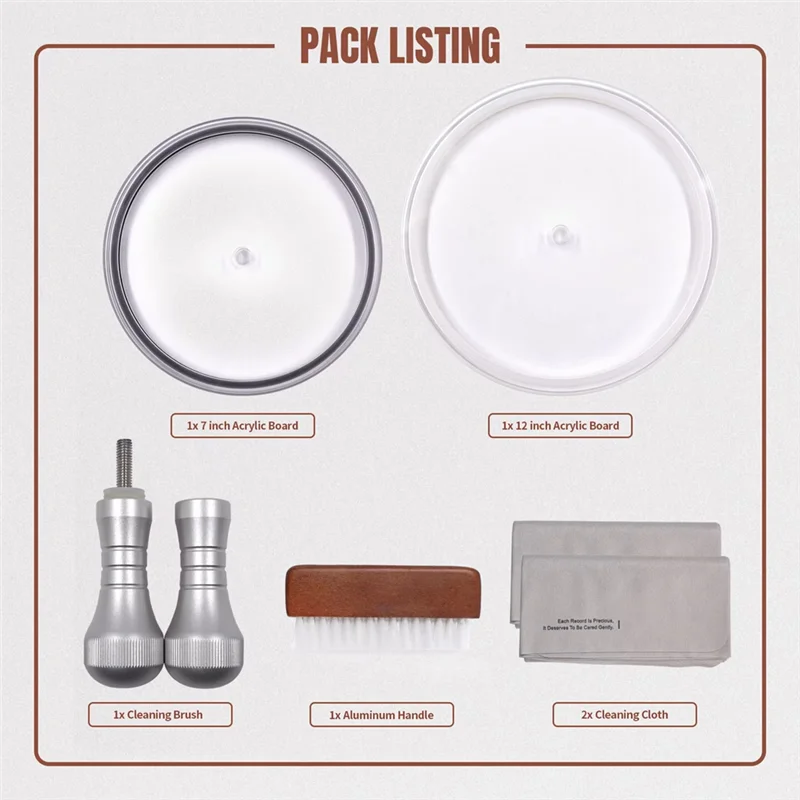 ABZW Record Clean Tool Album LP Vinyl Clean Protector Care Clip Kit 5 في 1 مجموعة تنظيف مقاومة للماء