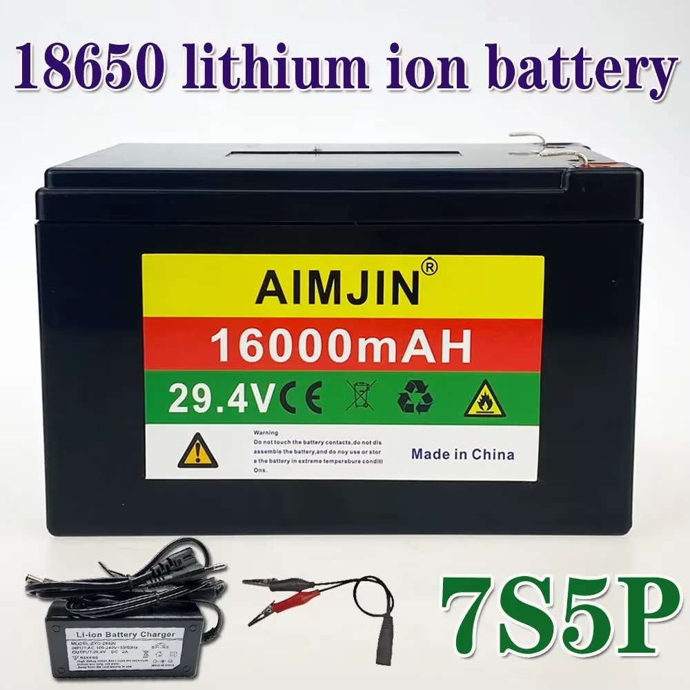 

Rechargeable lithium ion Battery 29.4V 16Ah Lithium Deep cycles for Solar Power,Scooters,Power Wheels,Fish Finder,Built with BMS
