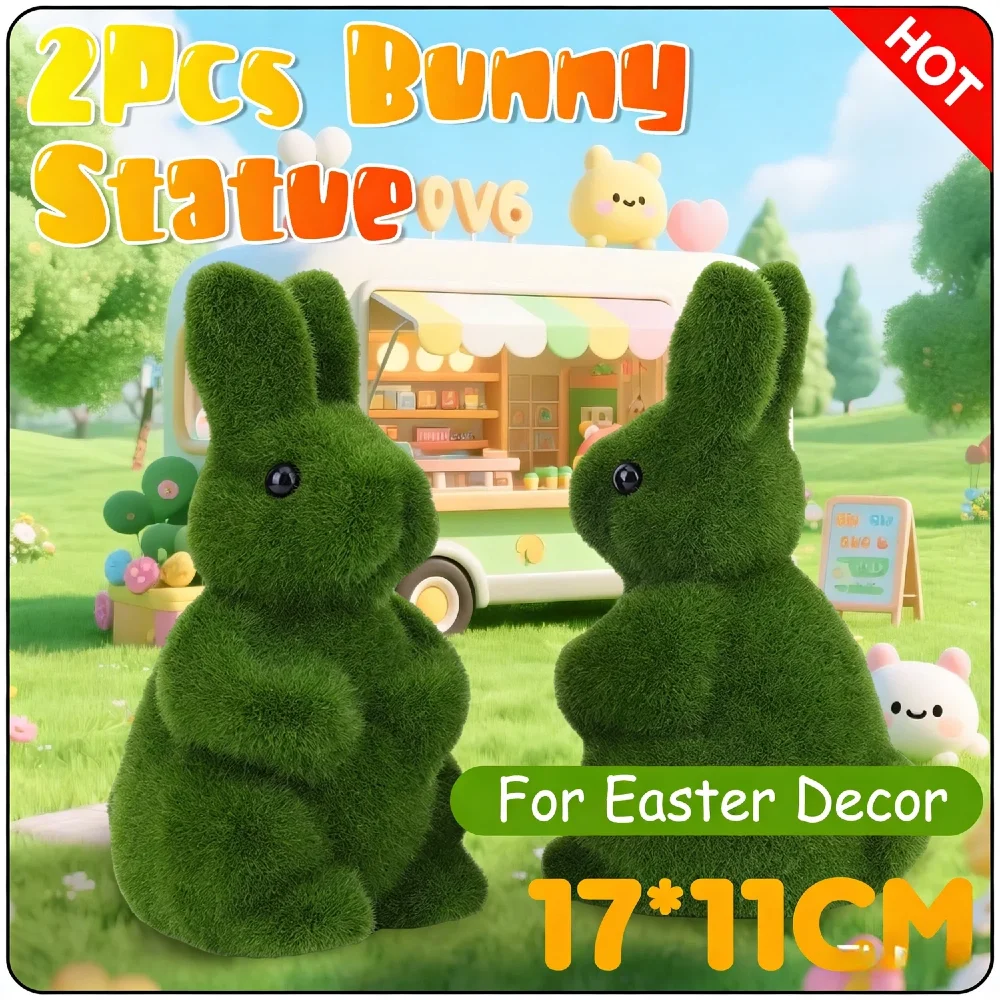2Pcs Flocking Bunny… - image