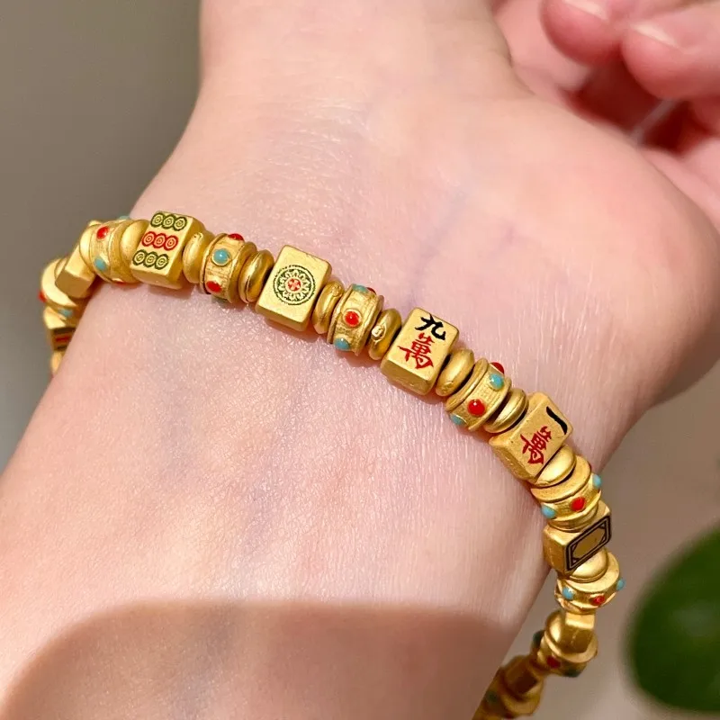 Golden Thirteen Orphans Mahjong Bracelet for Women