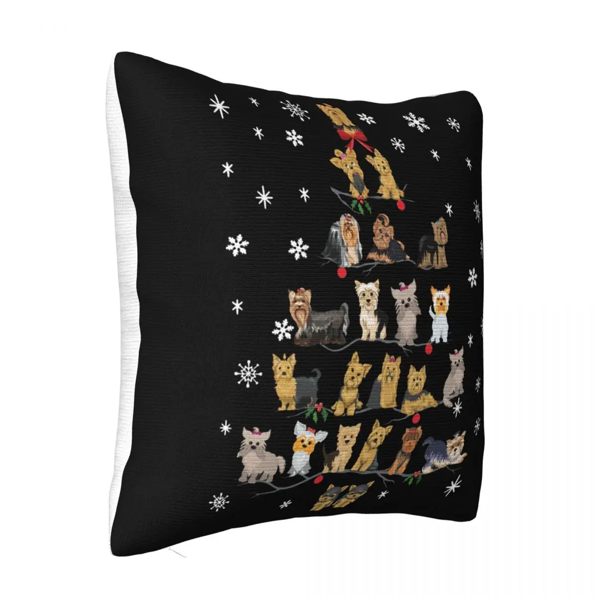 Yorkshire Terrier Christmas Tree Popular Tagless More Colors Hip-Hop Designing Print Leisure Pillow Case