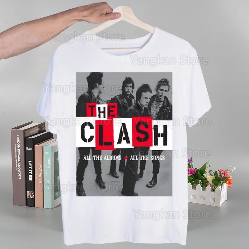 

The Clash Harajuku Man T Shirts Tees Shirt Tops Design Short-Sleeved Aesthetic Anime T Shirt