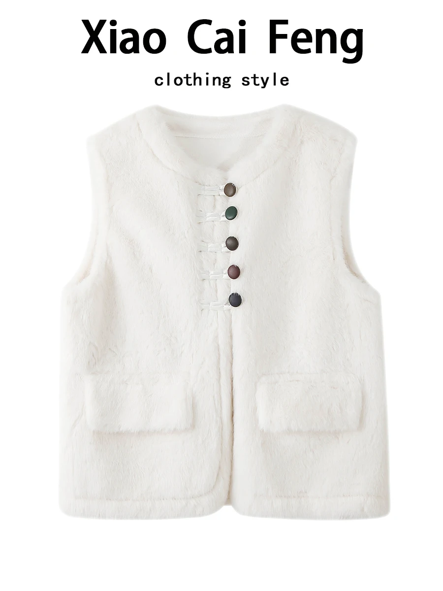 

Женский меховой жилет из натуральной кожи и меха, осенне-зимний модный круглый жилет с застежкой на одной пуговице...