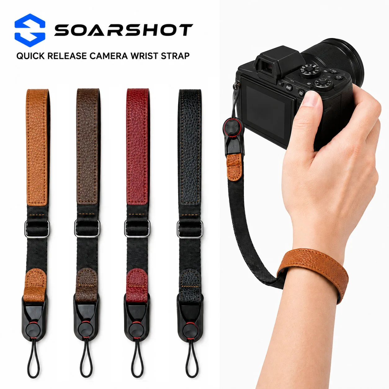SOARSHOT Quick Release Camera Wrist Strap Adjustable Hand Grip Lanyard for Canon Sony Nikon Fujifilm DSLR Mirrorless Camera