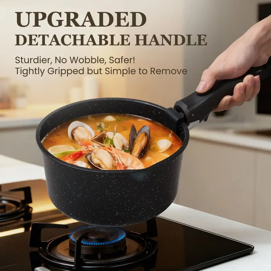 20 Pcs Pots and Pans Set Non Stick, Detachable Handle Cookware Sets Nonstick, Non Toxic Induction RV Kitchen Cooking Set with Re