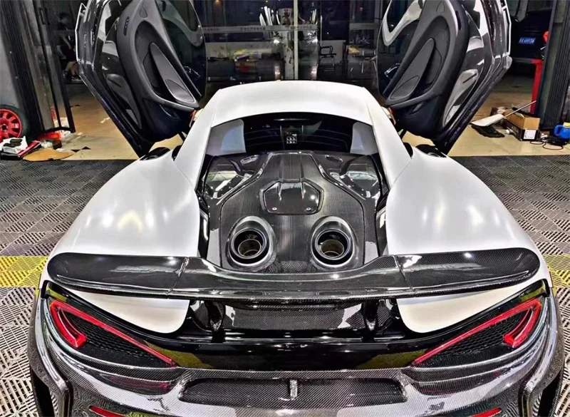 

Suitable for upgrading McLaren 540C 570S to 600LT style modified car accessories, forged carbon fiber rear hood, rear spoiler