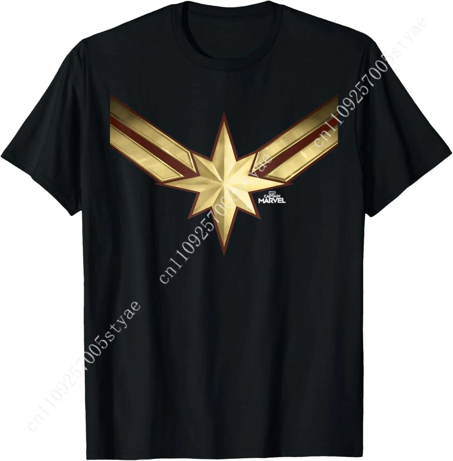 Captain Marvel Gleaming Chest Logo Graphic Mens Womens T-Shirt