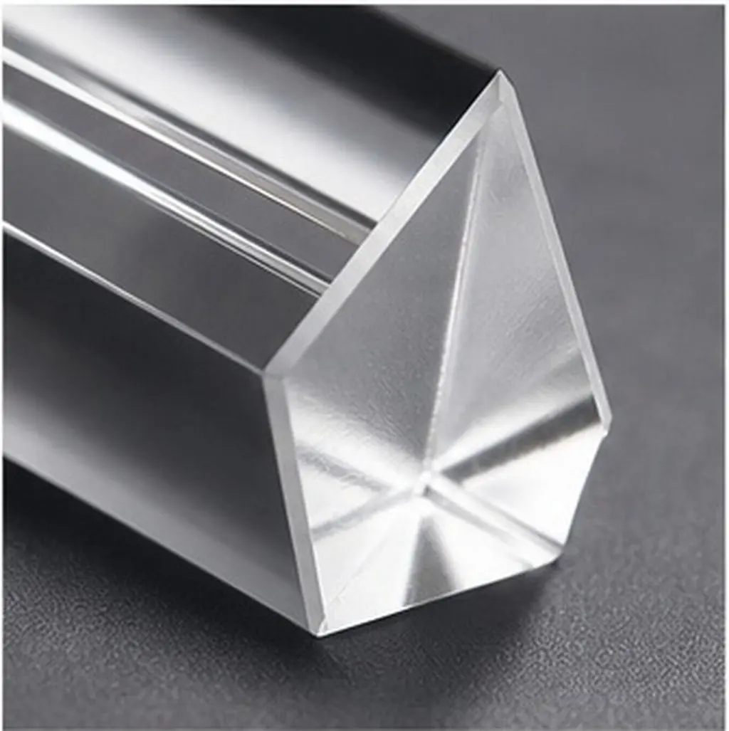 Crystal Glass Triangular Prism 100x30x30mm for Physics Light Refraction & Color Separation Educational Tool