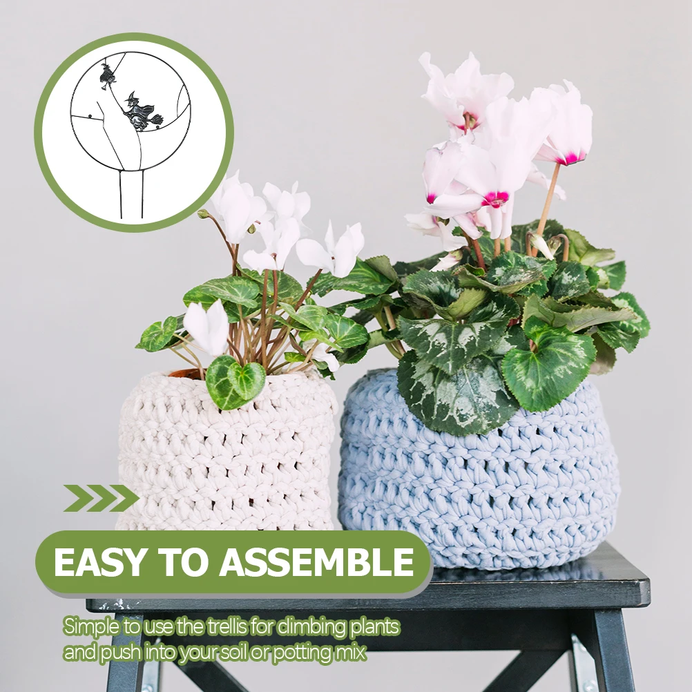 

Funny Halloween Style Flower Trellis Easy Assembled Plant Support For Indoor Climbing Plants Small Potted Trellis Round Plant