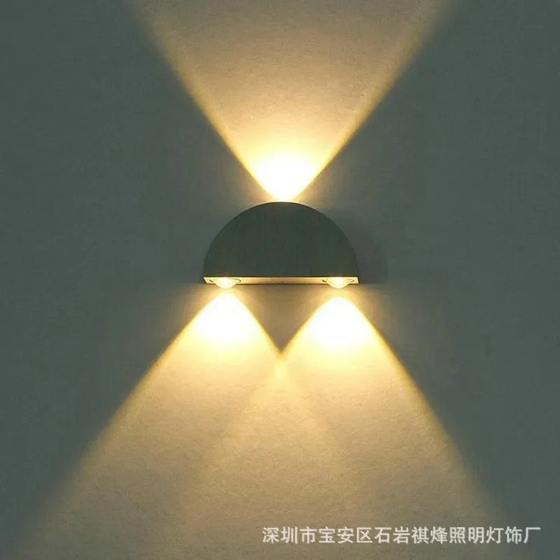 for LED Semi Round Wall Light Creative Double Head Aluminum Corridor Aisle Background Decorative Hotel KTV Effect Lighting