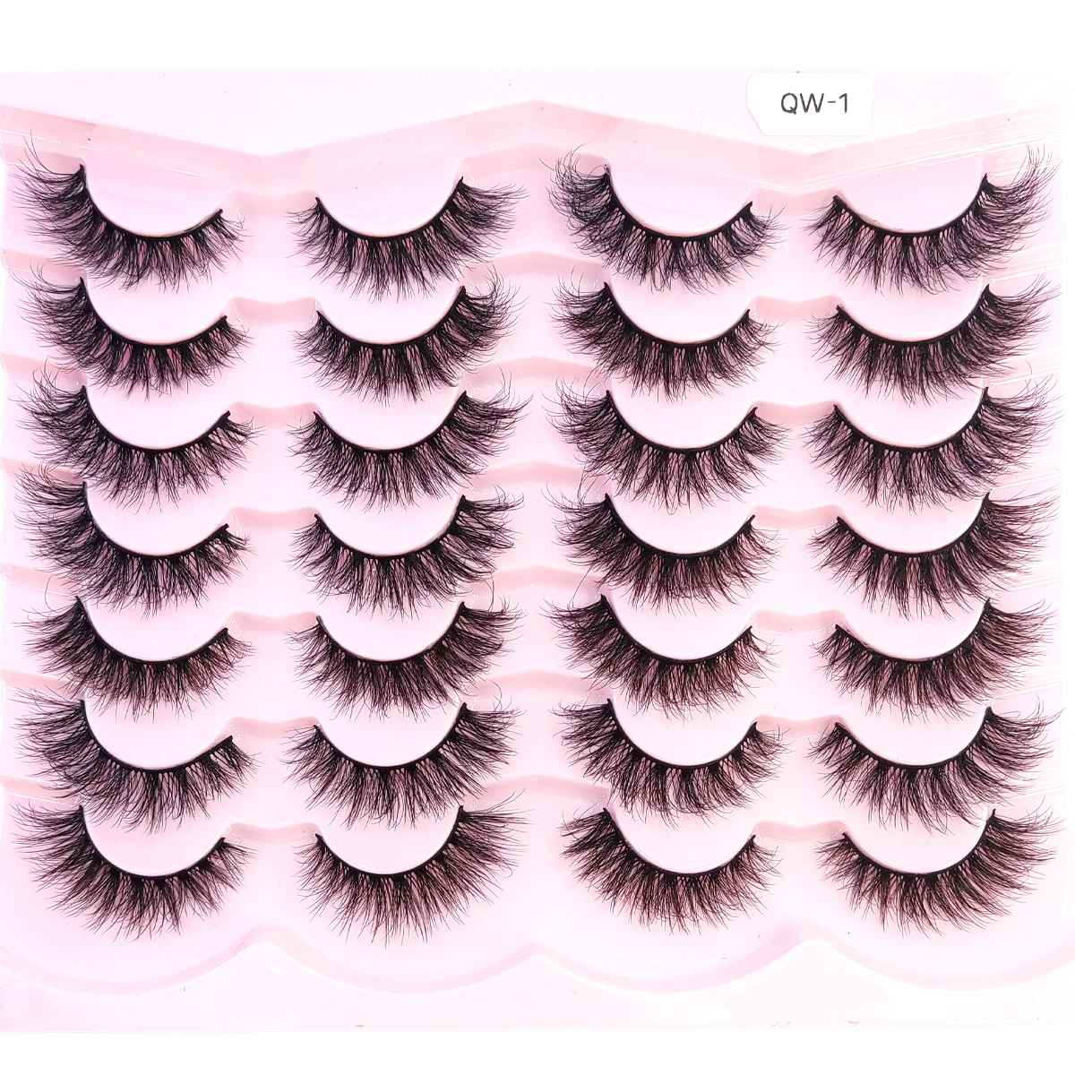 Neue 14 Paar natürliche künstliche Nerzwimpern, weiche falsche Wimpern, gekreuzte, unordentliche, dicke Wimpern, verlängertes Make-up, falsche Wimpern