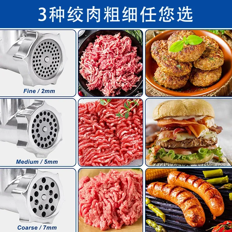 Multifunctional Automatic Meat Grinder Sausage Stuffer Shredder for Home Kitchen Making Complementary Food Pepper Filling