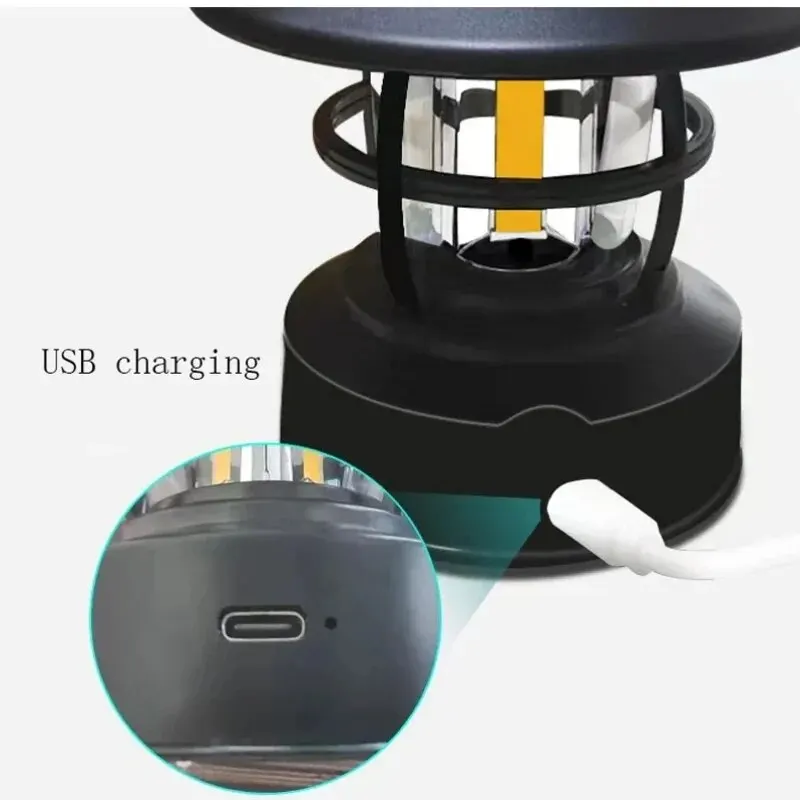 Outdoor Multifunctional Camping Tent Lamps USB Rechargeable Lantern Charging Portable Hanging Light Flashlight Lighting