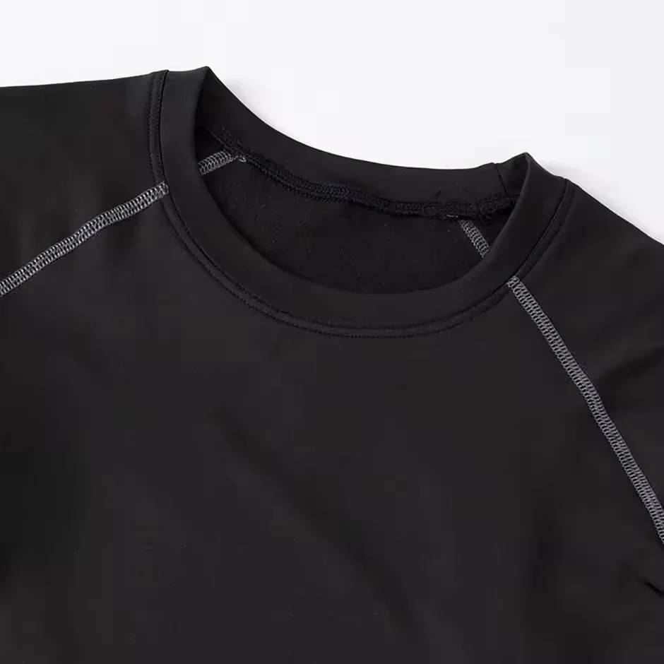 Dwuczęściowy męski komplet: obcisłe, ciepłe spodnie z długim rękawem na jesień i zimę, męskie spodnie fitness, koszulka do biegania, jogi, dla sportowców.