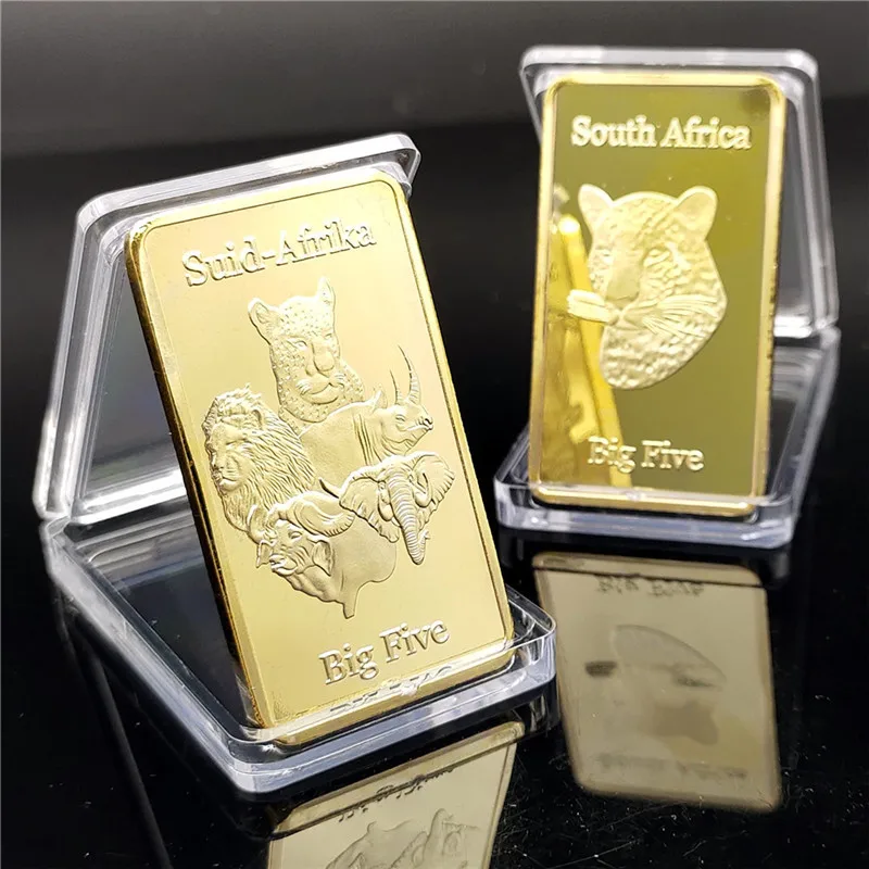 New Arrival South Africa Animal Bar Custom Square Gold Bar Commemorative Bar