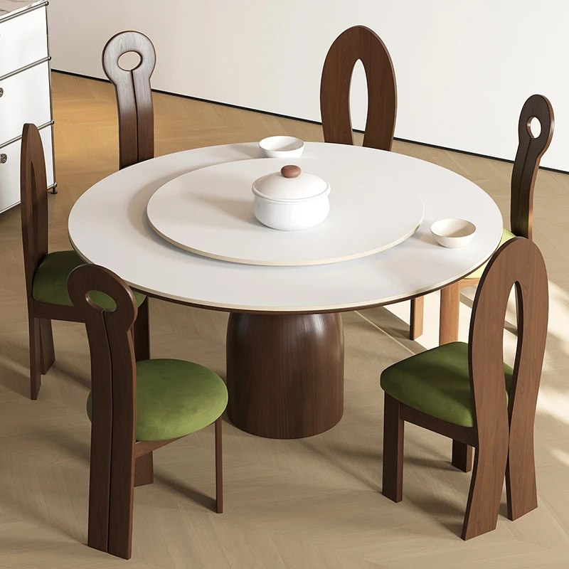 

Nordic simple modern Italian marble round slate luxury light computer coffee table dining small family living room
