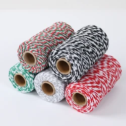 100M Red Green White Cotton Rope 10yards Bakers Twine String Cotton Thread for Home Decor Handmade DIY Christmas Gift Wrapping