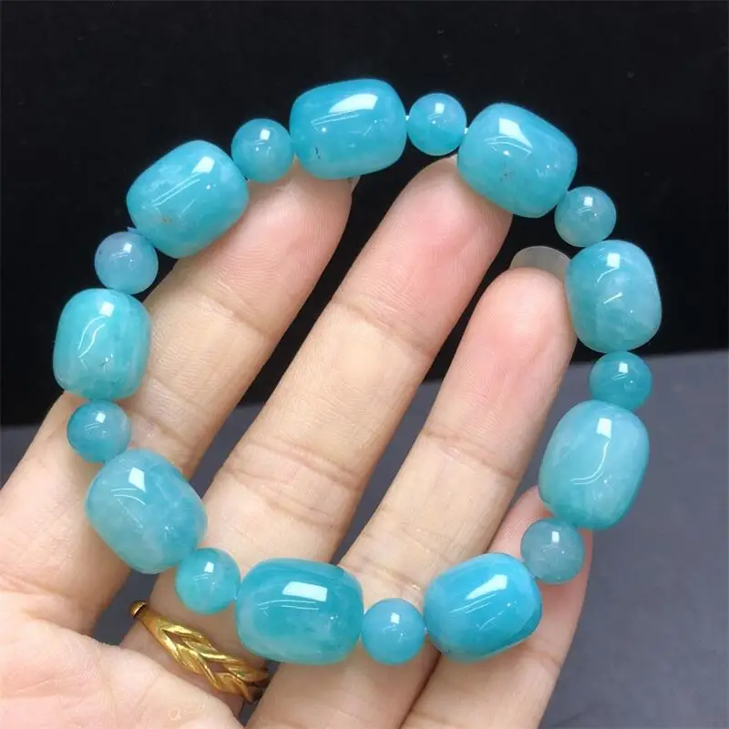 

11X15MM Natural Amazonite Cube Bead Bracelet Healing Reiki Crystal Man Woman Fengshui Jewelry Birthday Gift 1pcs